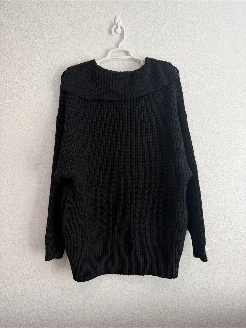 Free People Black Women's Swim Too Deep Long Sleeve Cardi Sweater
